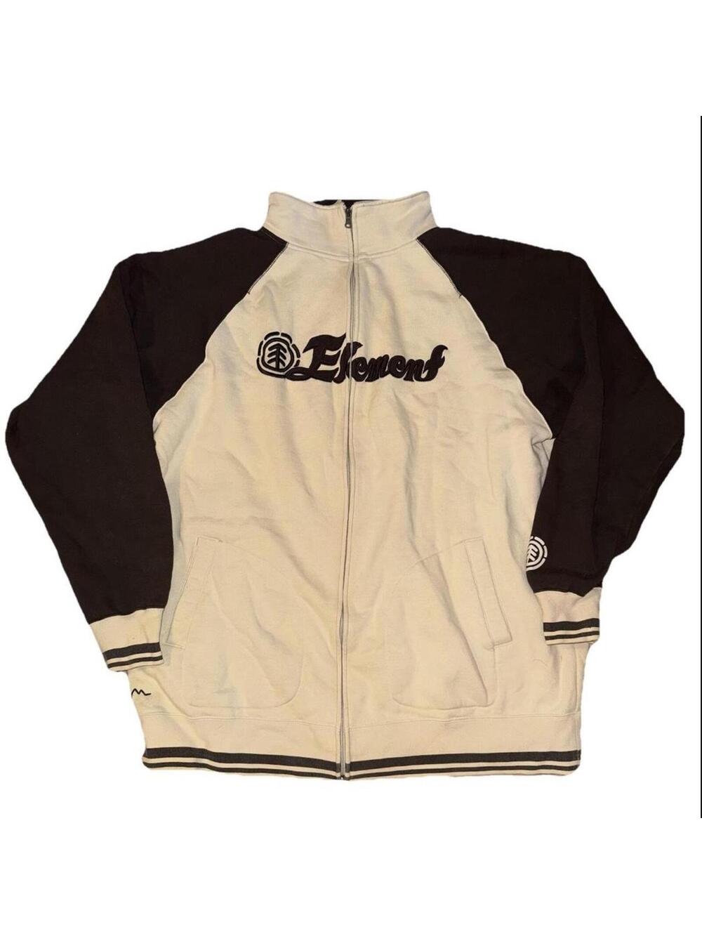 Element skateboards cream and black zip up jacket